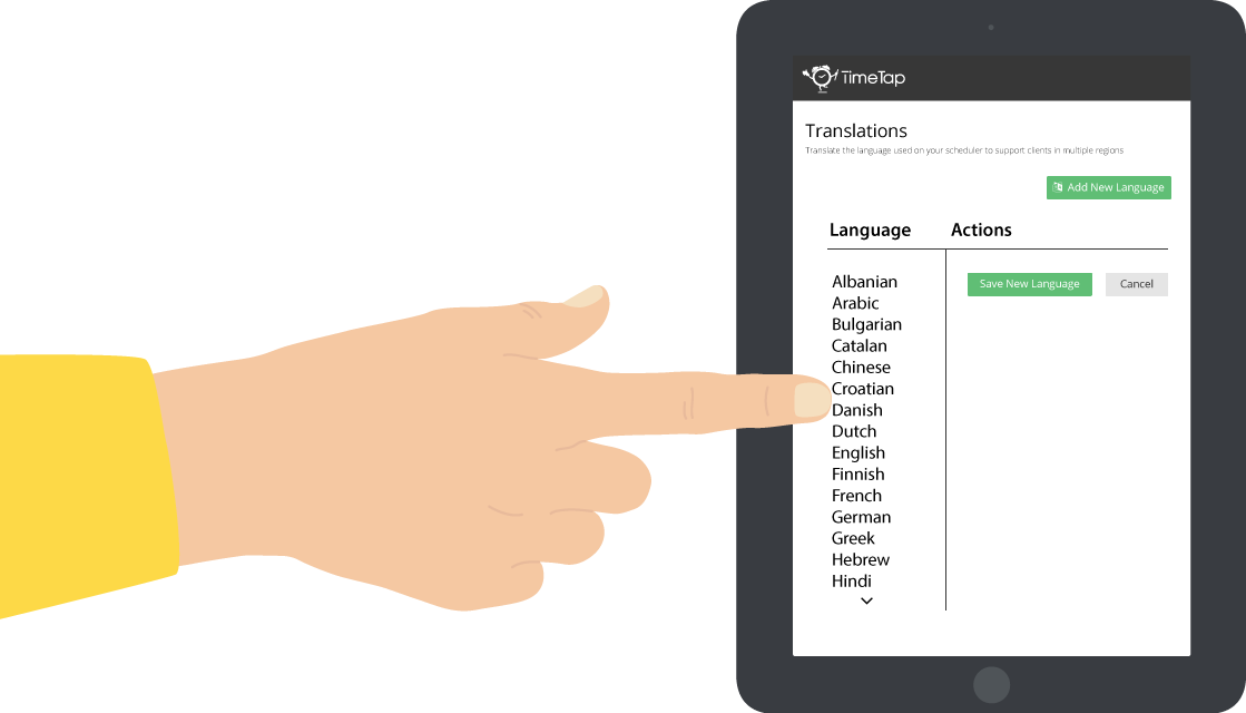 Choose which languages your account accommodates