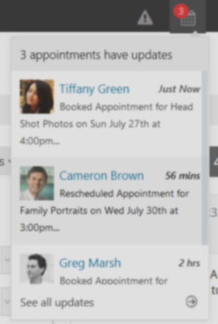 Web scheduler that tells you your updated appointments