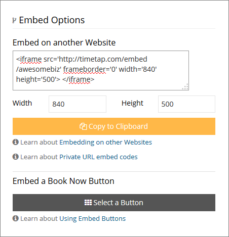 Embed your web scheduler and accept online appointments