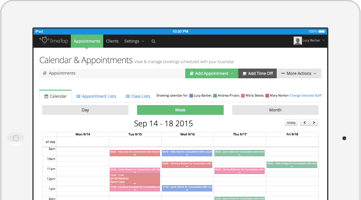 Build a schedule on your web scheduler